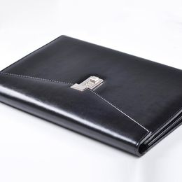 Sac A4 dossier de fichier de document avec verrouillage padfolio fichario mot de passe intercavette organzier le cabinet exécutif Pu Leather Office Manager Sac