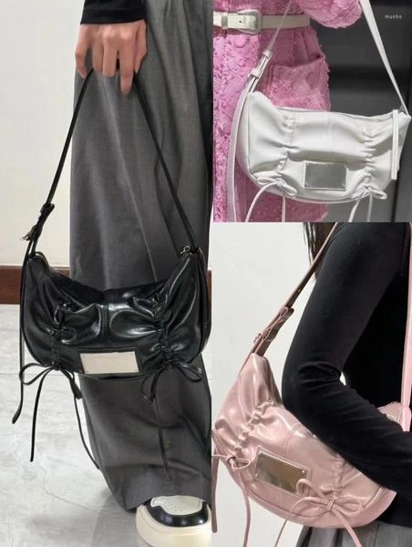 Bolsas de vendaje de vendaje para mujeres nicho coreano hombro de la marca 2024 Bolsas Mujer Drawstring Bolsos Axila Sac de Femme