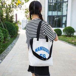 Bag Bankuo 2024 Toile d'épaule féminine grande capacité Fashion Eco-Friendly Shopping Casual Tote Messenger Handsbag Z161