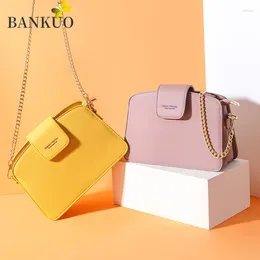 Bag Bankuo Dames Spring Handtas PU Leer Frosted Casual schouder Women Design Luxury Fashion Zipper Purse Z136