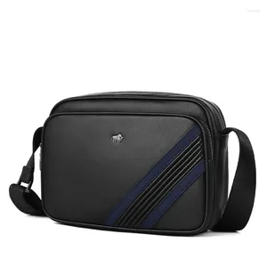 Tas Bison Denim Mode Casual Schouder Kleine Lederen Messenger Bags Heren Reizen Crossbody Handtassen Mannelijke Business