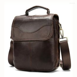 Bolso BOLEKE Moda Cuero genuino Hombres Pequeños negocios Maletín Vintage Hombres Messenger Crossbody para hombre