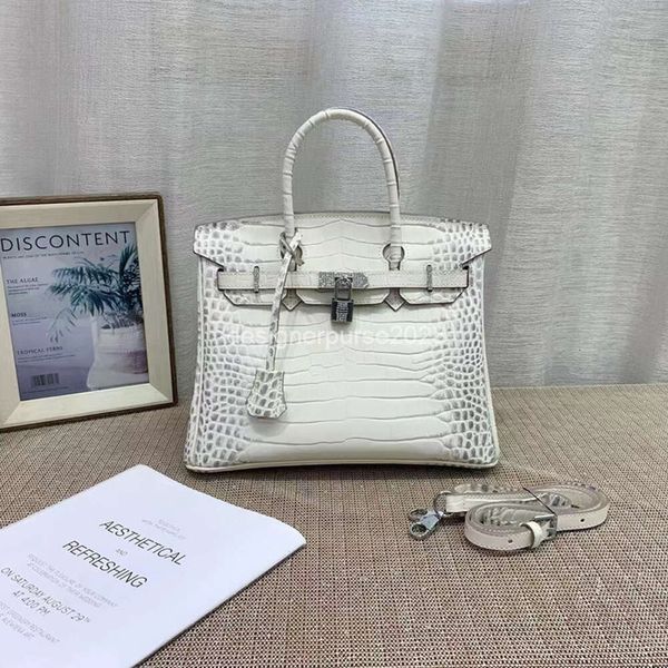 Sac Boucle Classique Rkinbir Sacs de créateurs pour femmes Messenger Diamond Himalayan Totes Crocodile 2023 Mode Sacs à main blancs Grande capacité 0BG6