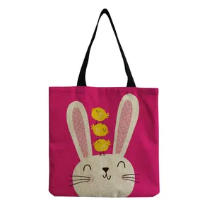 Tas Casual cartoon bedrukte tote tote grote capaciteit handtas vrouwen herbruikbare roze shopper kan aangepaste patroon groothandel