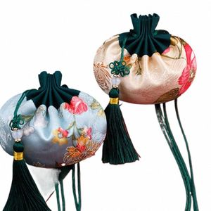 TAG KINDEREN FR Patroon Drawstring Bundel Pocket Han Doek Pocket sieraden opbergtas draagt zakelijke Chinese stijl zakje m8md#