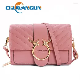 Bag Chuwanglin Damesleren ontwerper Crossbody Tassen Kleine PU Vrouwelijke schouder dames Flap Wallet Messenger 3101423