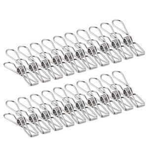 Bag Clips 100pcs Clothes Pegs Stainless Steel Clothespins Drying Towels Socks Clothing Clamp Bedspread Hanger Clip Laundry Cloth Pins 230616