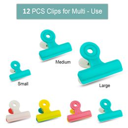 Tas clips 12 pc's draagbare plastic zak clips keuken accessoires voedselclip multifunctionele chip zak geassorteerde kleuren lucht strakke afdichting grip 230331