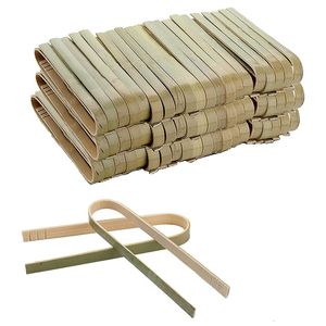 Clips pour sacs, paquet de 120 mini pinces en bambou, ustensiles jetables écologiques de 4 pouces, Toast 230221