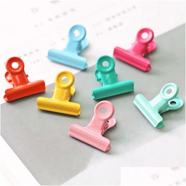 Clips de sac Trombone en métal 28mm Classeur pliable Colorf Grip Pinces Document Bureau École Statione Lx6366 Drop Livraison Maison Jardin Ho Otvpc