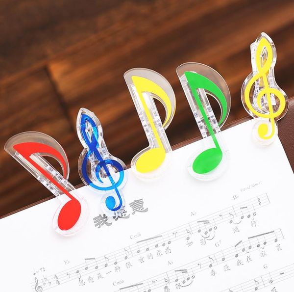 Clips de bolsa Clip de nota de música de plástico Abrazadera de página de libro de piano Clips de clave de agudos musicales Regalos de recuerdo de fiesta de cumpleaños de boda SN6856