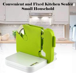 Clips para bolsas Sellador portátil Máquina de sellado de cocina Hogar Pequeño plástico reparable Verde 230626