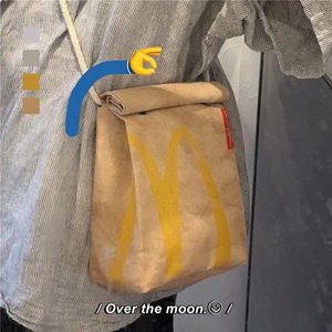 Sac mignon drôle dessin animé frites emballage étudiant cartable toile sac à dos grande capacité école messager sacs à main