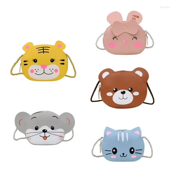 Sac à main en cuir PU pour enfants, Mini sac à main en forme d'animal de dessin animé, porte-monnaie, messager à bandoulière, cadeau d'anniversaire pour filles