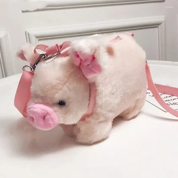 Sac à main en peluche cochon en peluche pour femmes, sacs à bandoulière avec animaux, mode hiver doux, sacs à main de dessin animé, rangement d'argent pour téléphone