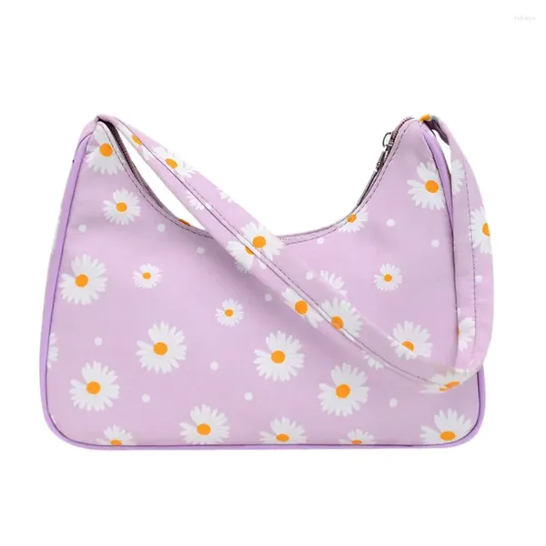 Sac Daisy Flower Match Femmes Hobos Sacs Polyester Masques décontractés Small Underarm épaule Femelle Tote Clutch Purse Bolsas