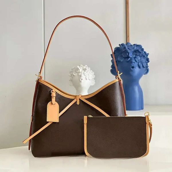 Bolso Bolsos de diseñador Bolso de hombro para mujer Carryall Tote Lona recubierta Cuero Vintage Llevar todo 2 en 1 Hobo con billetera Moda Lady Bowknot Monedero Bolsos M1 M1