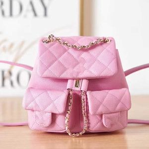 Sac Duma Chain Cowhide Designer Backpack Classic Double Bag Bag Bag Totor Caviar Femme Tote Crossbody Mini Diamond Lattice 23p