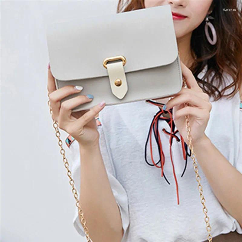 Bag eleganta all-match väskor koreansk version mini liten färsk fast färgkedja mode högkvalitativ fyrkant