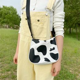 Bag Fashion toile Femmes sac de main sac de baguette vintage Modèle de vache pourdies Small épaule crossbody sacs sous-bras femelle embrayage