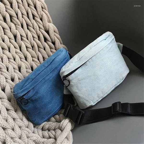 Sac mode japonais vintage denim flip zipper simple dames portable épaule portable téléphone mobile changer le stockage des cosmétiques