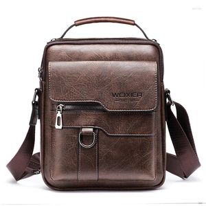 Bolso de moda para hombre, bolso de hombro portátil de cuero PU, maletín de negocios, bolso de viaje para hombre, bandolera S, marca de calidad para hombre