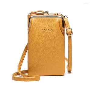 Bag Fashion Small Crossbody Sacs Femmes Mini Pu Leather Apouner Messenger pour filles Bolsas jaune dames Téléphone Purse