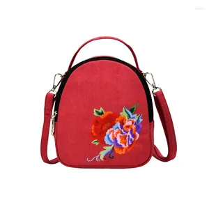 Tas mode dames schouder vintage hand borduurwerk mooie bloem chinese nationale stijl handtas winkelen reisboodschapper