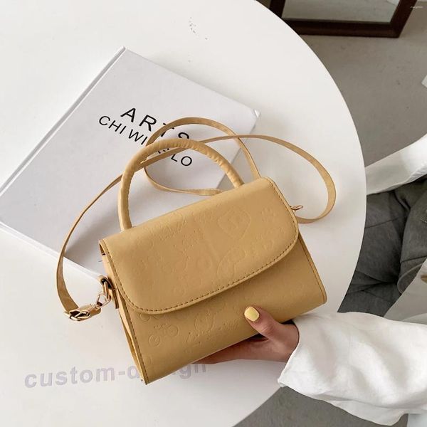 Bolso femenino bolsos 2024 verano sólido impresión portátil señora crossbody urbano temperamento simple tendencia pequeño hombro