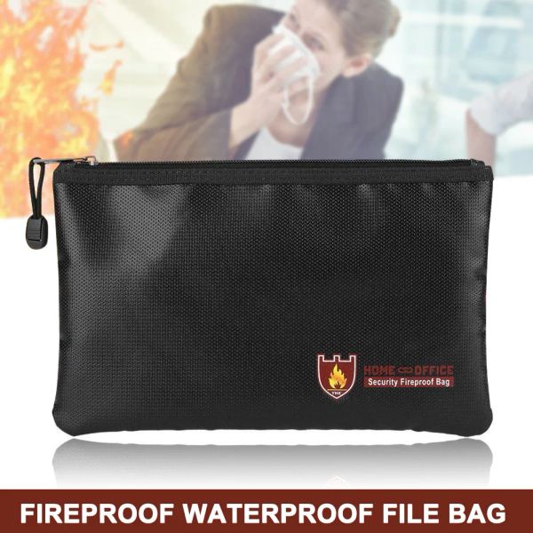 Bolsa de documentos ignífuga, bolsa de sobre impermeable resistente al fuego para pasaporte, archivos de dinero, NKShopping