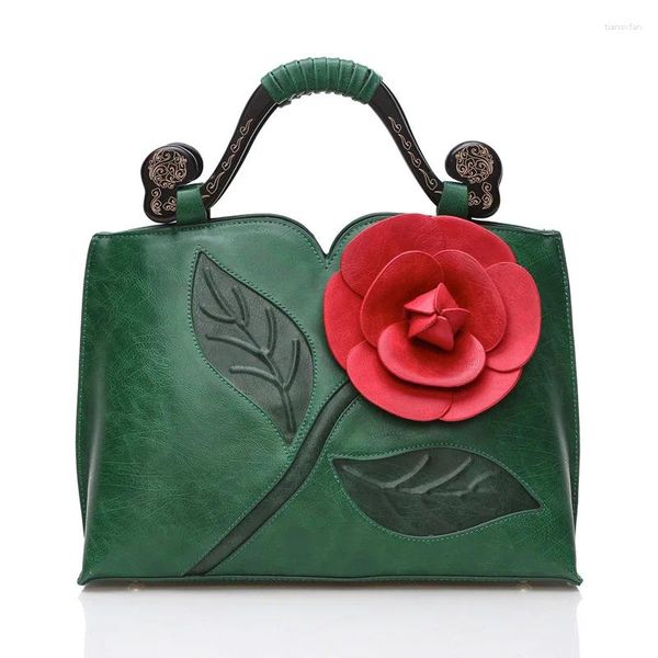 Sac Forme Elegant Rose Femmes 2024 Bois Sceau de main en bois Big Sac Fleur d'épaule