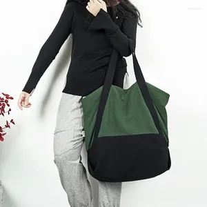 Sac Forme coréenne Casual épaule 2024 Coton Linet Fashion Fashion Femmes Loissine Grande capacité Couleur de couleur Sac à main