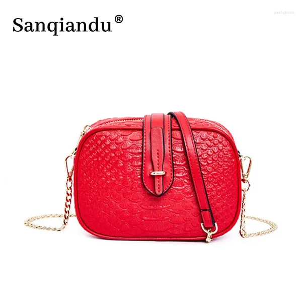 Sac en cuir authentique Sacs de body pour femmes Luxury Fashion Ladies Mini épaule Messenger Girls Camera Small Chain