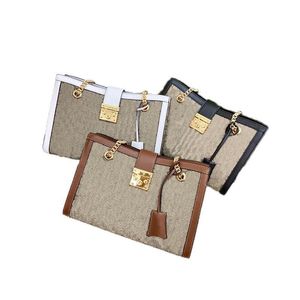 Tas Handtas Dames Schoudertassen Tote Glazen handvat Goudkleurig Metaal Accessoires Echt leer Afneembare schouderriem Belettering met letters