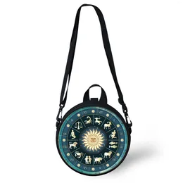 Sac HaoYun gothique 12 Constellations Mini fille garçon rond femmes noir Sac à bandoulière cercle bandoulière vente en gros dropshipping