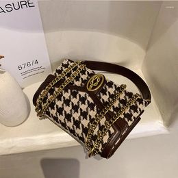 Tas Houndstooth 2024 trendy mode kleine vierkante westerse stijl vrouwelijke wilde ins enkele schouderboodschapper