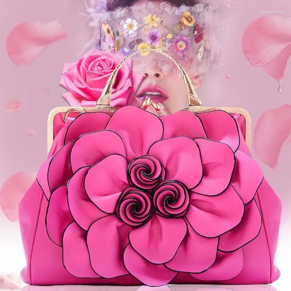 Sac au printemps et à l'été de 2024 femelle Rose Flower Lady Handsbag Fashion Leisure épaule