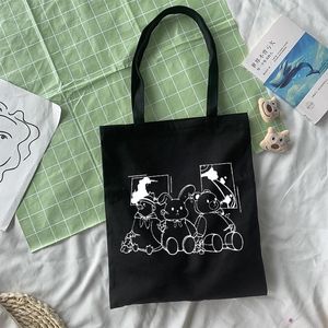 Tas Japanse cartoon canvas ins casual punk grote capaciteit Harajuku vrouwen schattige shopper ulzzang schouder