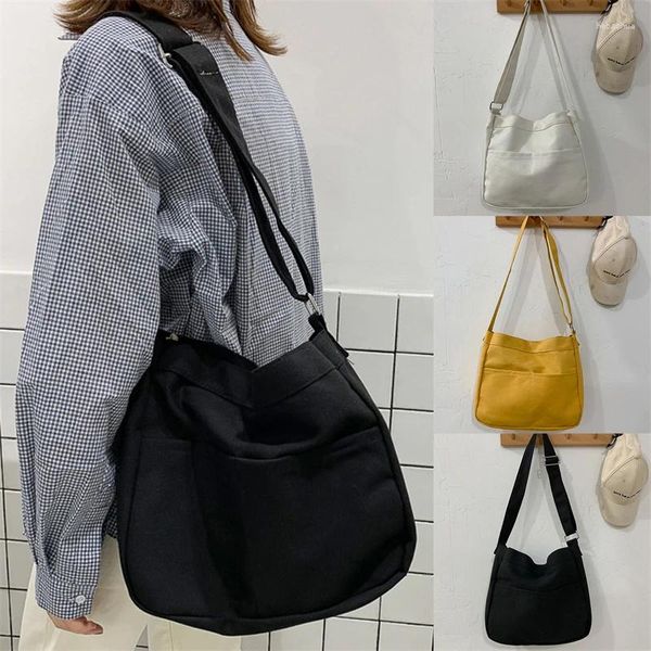 Sac à bandoulière en toile pour étudiants, sac à main de Style japonais pour femmes, sacoche coréenne pour classe scolaire, 2024