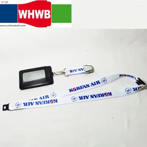 Tas Koreaanse luchtvliegtuig veiligheidsgordel gespog nek lanyards id badge kaarden houder piloot cockpit bemanning bedrijf kantoor telefoonbanden sling