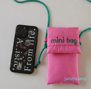 Sac coréen pour téléphone, sacs de mode Simple vert Rose rouge tissu épaule bandoulière rangement porte-monnaie porte-carte