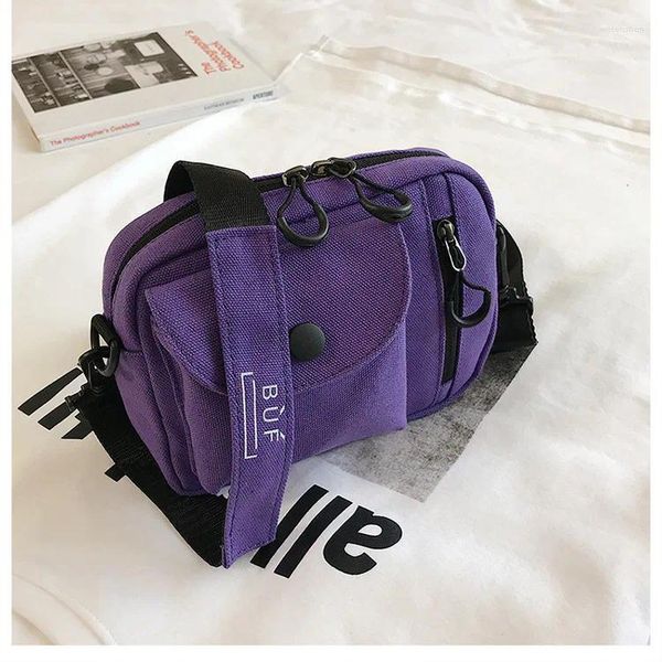Bag Ladies Canvas Handbag Mini Mini Estudiante Móvil Tendencia móvil Wild Wild Messenger Pareja de hombro Viaje Pequeño cuadrado