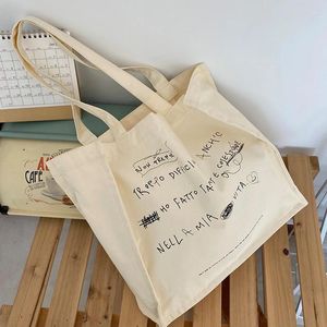 Sac à main en toile pour femmes, sac de Shopping, Graffiti d'art féminin, sac à main écologique, fourre-tout d'épicerie décontracté pour filles