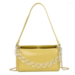 Sac dames crossbody small femme épaule étanche jaune fille en cuir artificiel canapé clair facile à nettoyer avec chaîne