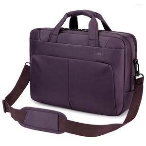 Sac pour ordinateur portable 17,3 pouces en nylon étanche spacieux élégant bandoulière poignée de messager tablette porte-documents violet