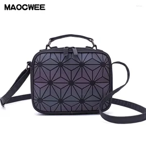 Bolso de moda luminosa mujeres hombro holográfico diseñador geométrico bolso de mensajero femenino damas bolsitas de cuero saco saco