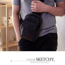 Bolso pequeño para hombre, cabestrillo para el pecho, viaje, senderismo, mensajero, hombro, informal, sólido, bolso de lona para hombre