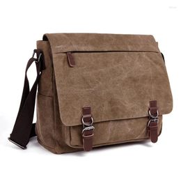 Tas Herentassen Schouder Grote Grote Laptop Canvas Satchel Leidure Vintage Retro Sterk Duurzaam Designer Hogh Kwaliteit