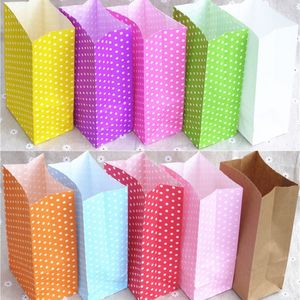 bolsa mini Stand up Colorful Polka Dot Bags 18x9x6cm Favor Open Top Regalo Papel de embalaje Tratar bolsa de regalo al por mayor 220704