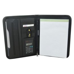 Sac Multifonctionnel A4 Folder Business Professional Business Pu Leather Document Case Portable Organizer Sac avec calculatrice